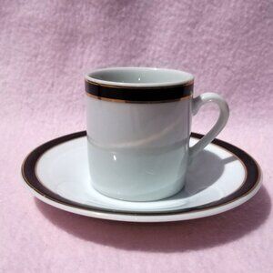 Crown Porcelain Espresso Cappuccino/ Coffee Cup + Saucer